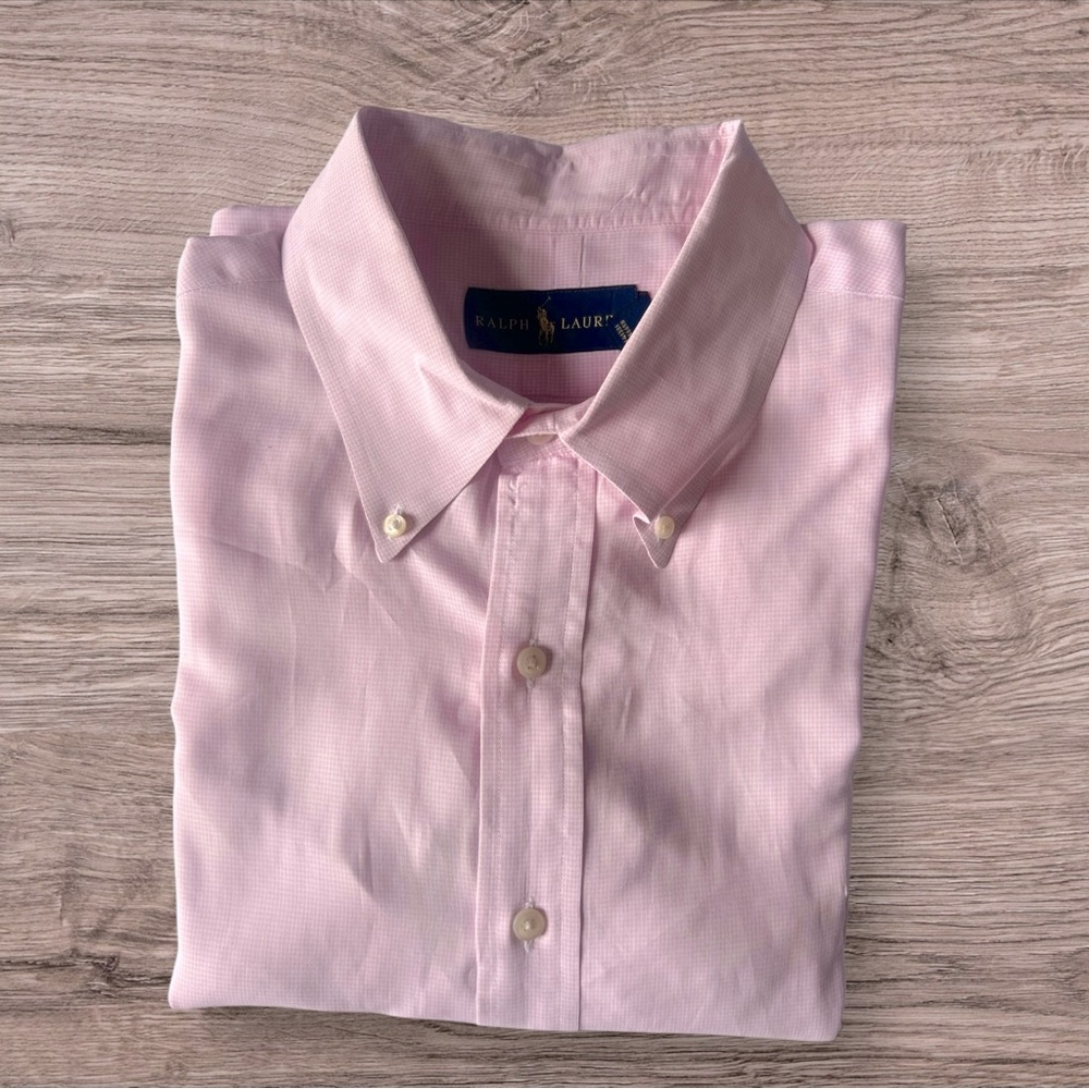 ⚜️Ralph Lauren Pink Long Sleeve Button-Up Shirt w/ 🩷 Pink Pony Logo